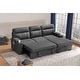preview thumbnail 10 of 14, Kaden Fabric Sleeper Sectional Sofa with Storage Chaise and Arms