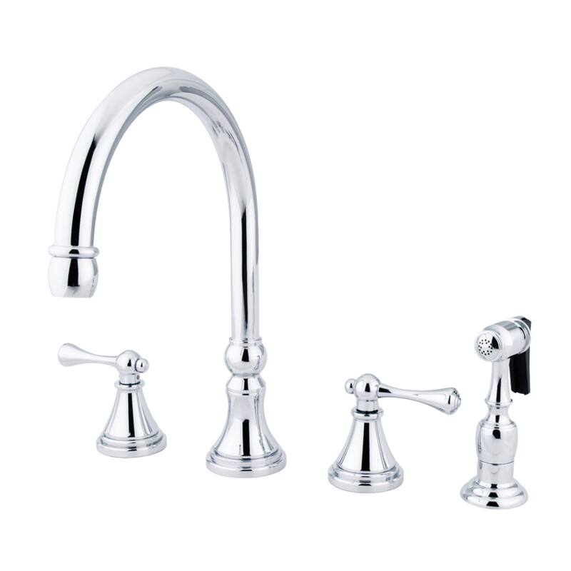 Kingston Brass Governor Widespread Kitchen Faucet with Brass Sprayer