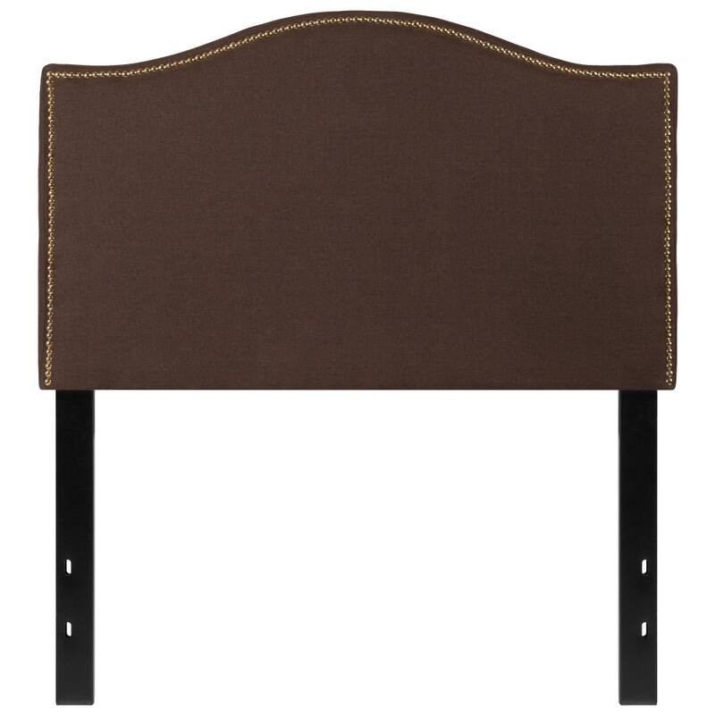 Arched Upholstered Headboard with Nailhead Trim