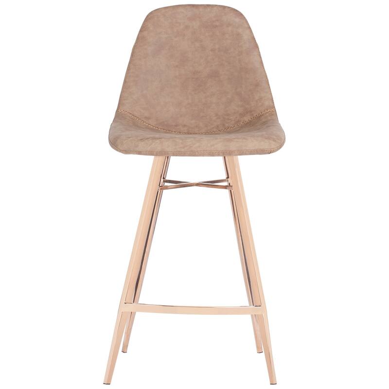 SAFAVIEH Bluette -25 Inch Brown/ Copper Counter Stool - 17" x 19" x 39" - 17Wx19Dx38H