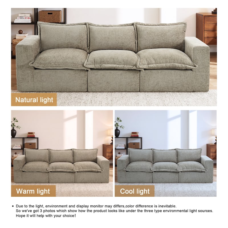 Comfy Cloud Chenille Upholstered Sectional Sofa with Pillow-Top Cushion