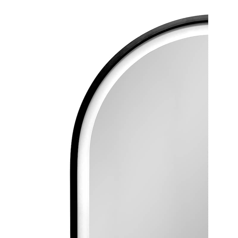 Oval Black Metal Framed Wall mount Bathroom Medicine Cabinet with Mirror - 31x21 inches