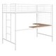 preview thumbnail 11 of 11, Minimalist Design Twin Size Metal Loft Bed with Grid,Metal Horizontal Slatted Headboard And Footboard,Spacious Work-Desk