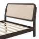 preview thumbnail 6 of 7, Antique Espresso Queen Size Wood Storage Platform Bed with Rattan LED Headboard