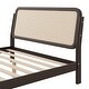 preview thumbnail 18 of 18, Queen Size Platform Bed with LED Headboard and Rattan Accent, Natural Wood
