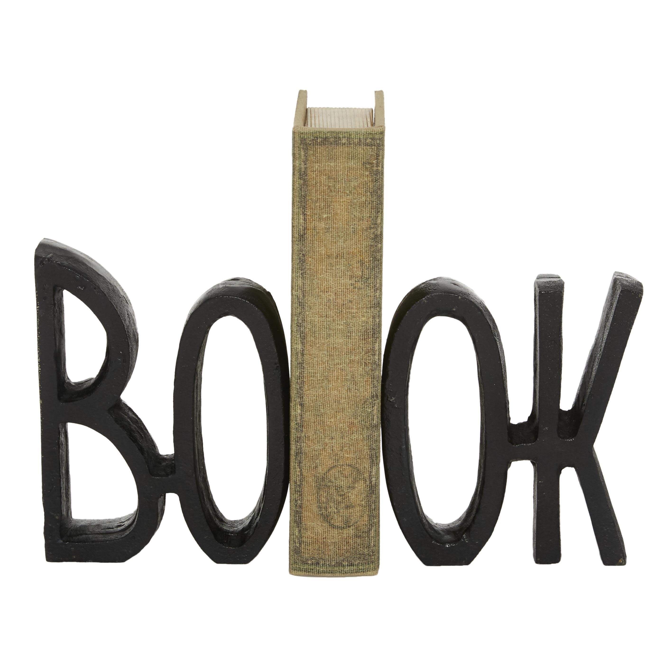 Roche River Decor - Aluminum Metal Book Bookends - Set of 2 Black