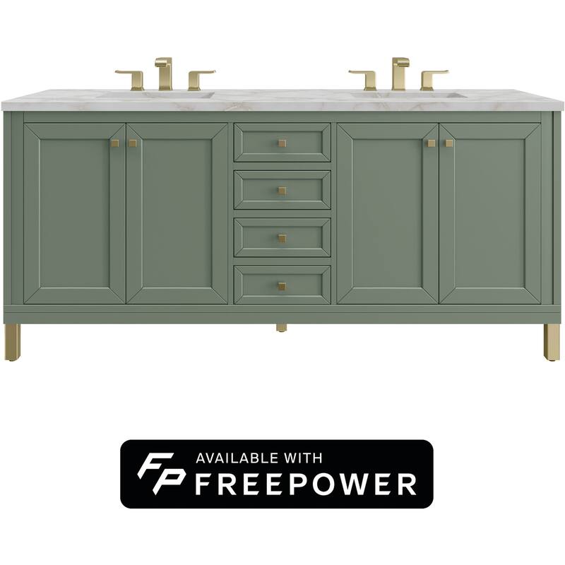 James Martin Vanities 503-V72-FVSL Chicago 72" Free Standing Double - Smokey Celadon