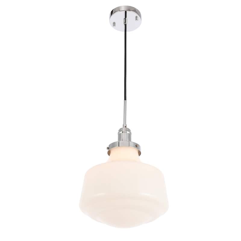 Klyli 11-inch 1-light Frosted Glass Hanging Pendant