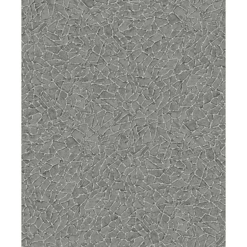 A-Street Prints Soma Sterling Metallic Crackling Wallpaper