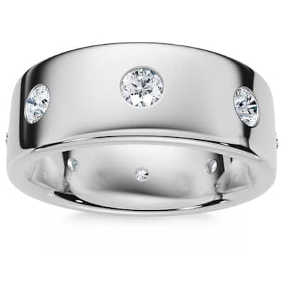 Men's 1.25Ct Diamond Ring Polished Wedding Band Gold Lab Grown