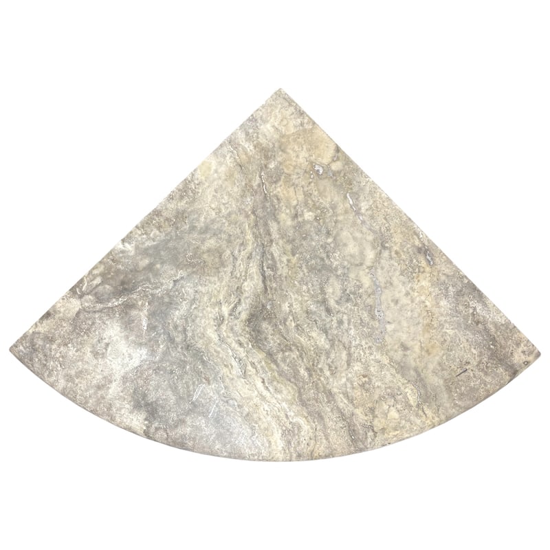 Argento Travertine 18 inch Corner Shelf - 1 Piece - Silver