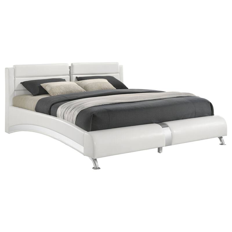 Upholstered Bed Frame, Modern Bedroom Bed with Headboard, Contemporary Design, Easy Assembly