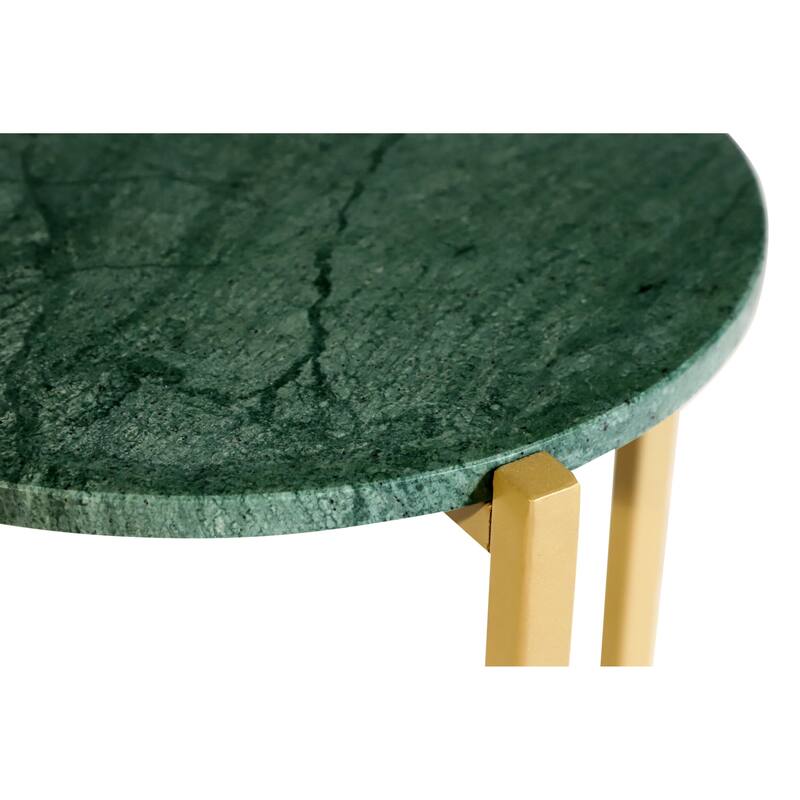 Marble Side Table For Living Room With Metal Frame-21 Inch Height