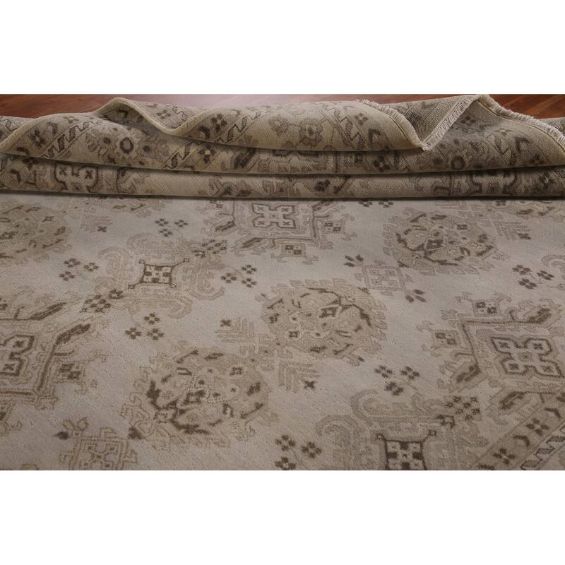 Oushak Oriental Area Rug Handmade Wool Carpet - 8'10"x 12'1"