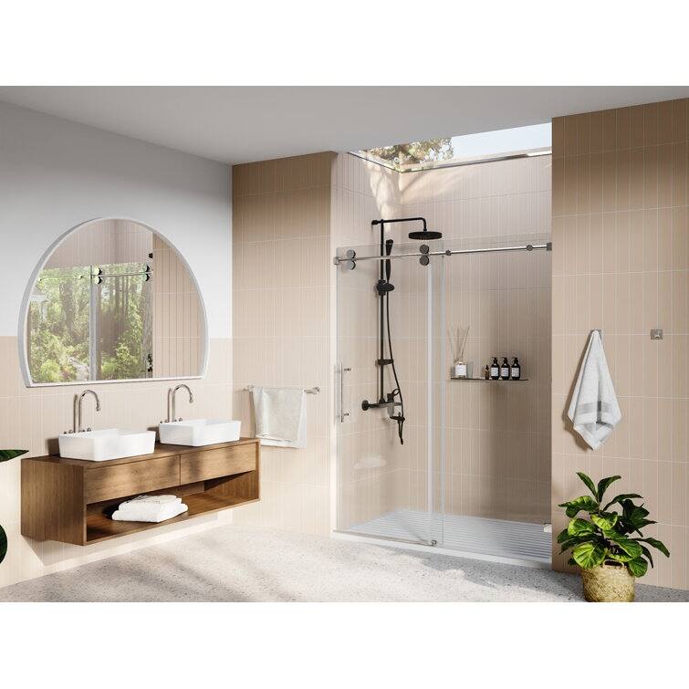DeerValley Concord 56" - 60" W x 76" H Single Sliding Frameless Shower Door