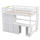 preview thumbnail 9 of 28, Full Size Wood Loft Bed with Wardrobe, Desk and Drawers