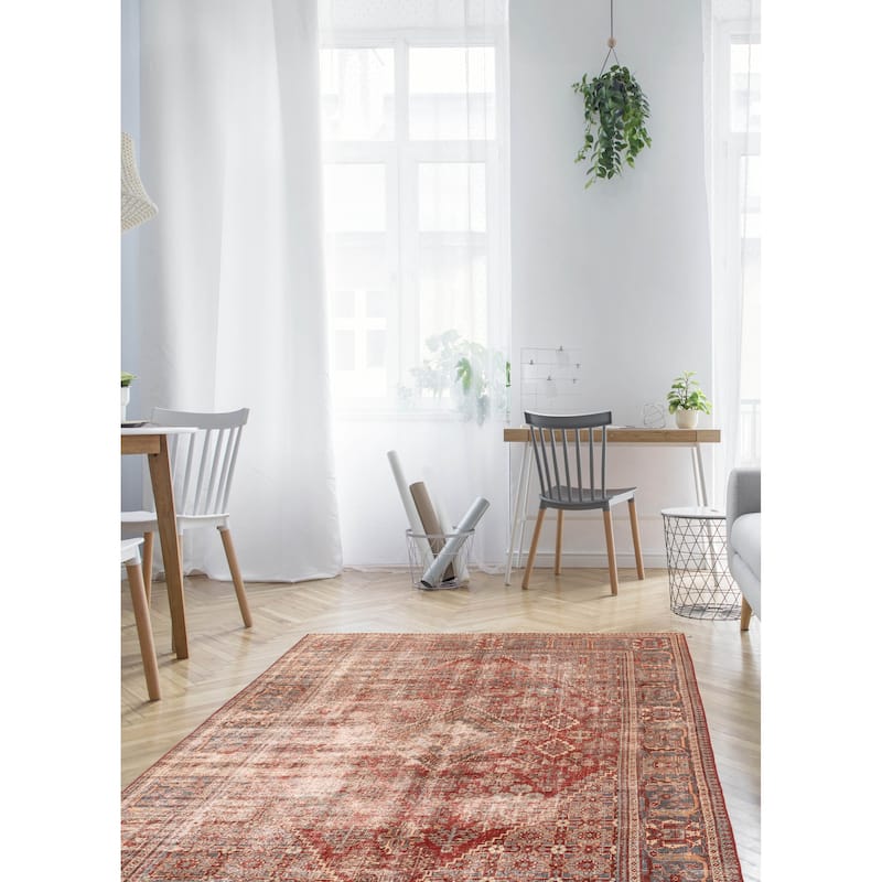 ECARPETGALLERY Hand-knotted Antalya Vintage Dark Red Wool Rug - 6'10 x 10'2