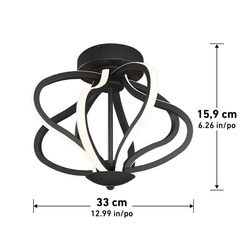 Artika Meridian LED Integrated Flush Mount, Black