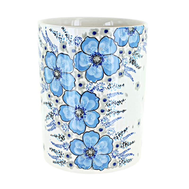 Blue Rose Polish Pottery 832 Zaklady Utensil Jar