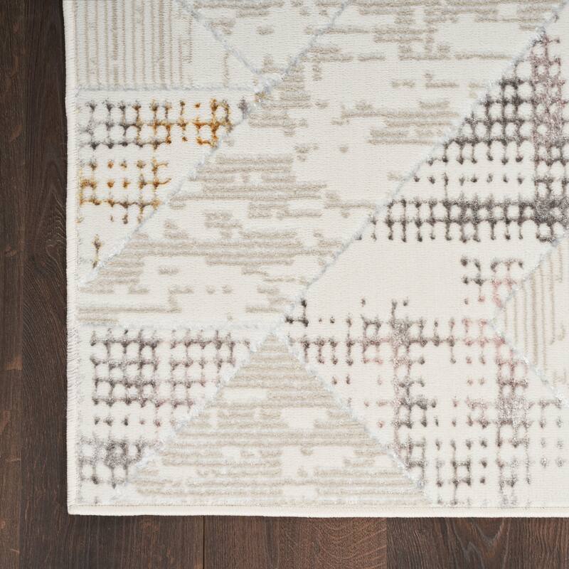 Nourison Glam Indoor Grey Geometric Area Rug