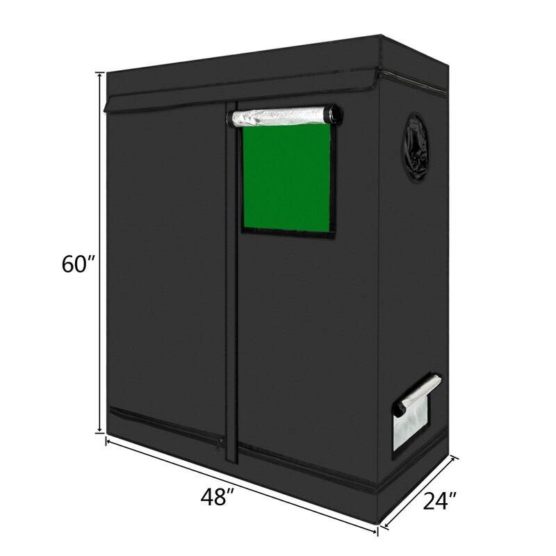 Plant Growing Green and Black Tent Grow Tent Kits with Window - Green & Black - 120*60*150cm
