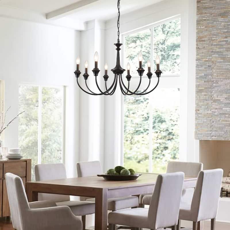 8-Light 28.34 in. Traditional Chandelier for Kitchen Living Room