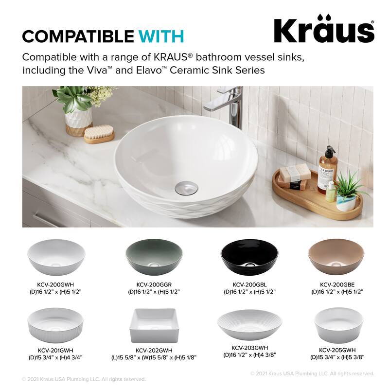KRAUS Pop-Up Drain for Vessel Bathroom sink