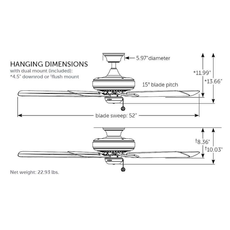 Fanimation Edgewood 52 inch Indoor/Outdoor Ceiling Fan - Dark Bronze wtih Dark Walnut Blades