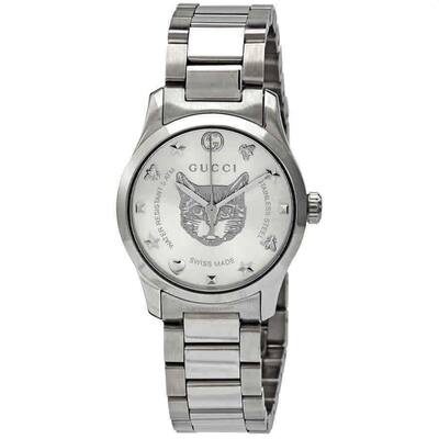 Gucci Women's G-Timeless Silver Dial Watch - YA126595 - 6 (36)