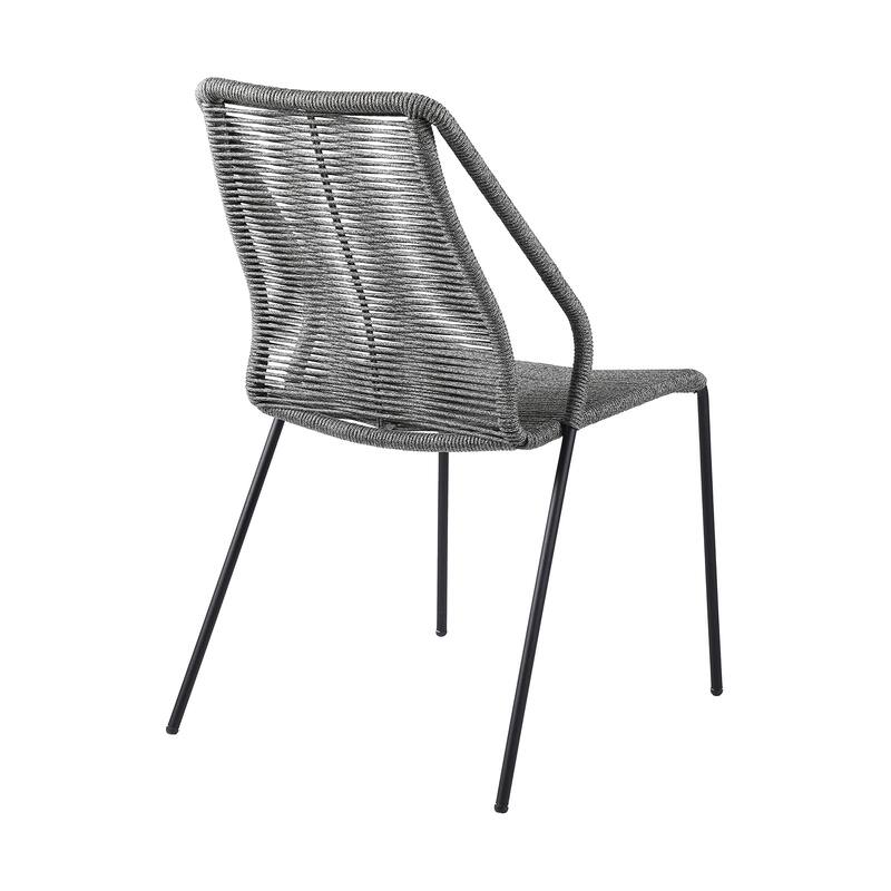 Clip Rope and Steel Indoor Outdoor Stack Dining Chairs - Set of 2
