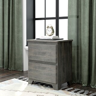 Max and Lily Farmhouse Nightstand with 2 Drawers