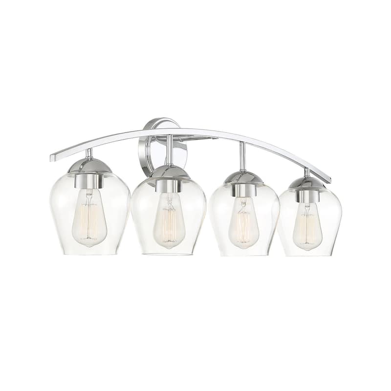 Meridian M80033 4 Light 33" Wide Bathroom Vanity Light with Clear