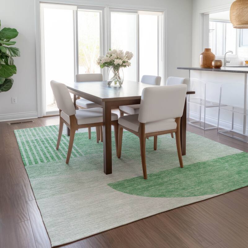 Machine Washable Indoor/ Outdoor Chantille Contemporary Deco Rug