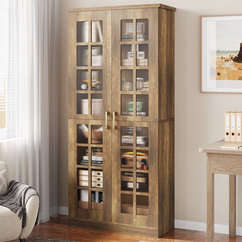 9-Tier Shoe Cabinet with Adjustable Shelves and Doors (71 Inches)