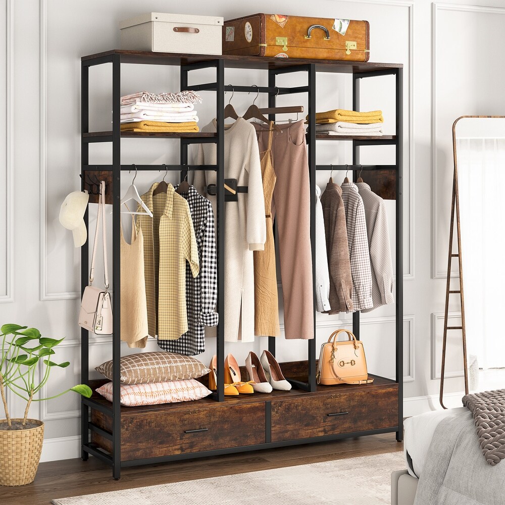 https://ak1.ostkcdn.com/images/products/is/images/direct/6d2ac5c9a1ed2a733a88a17aa12745d173c42761/Freestanding-Clothes-Rack-with-2-Drawers-6-Hooks-and-3-Hanging-Rods.jpg