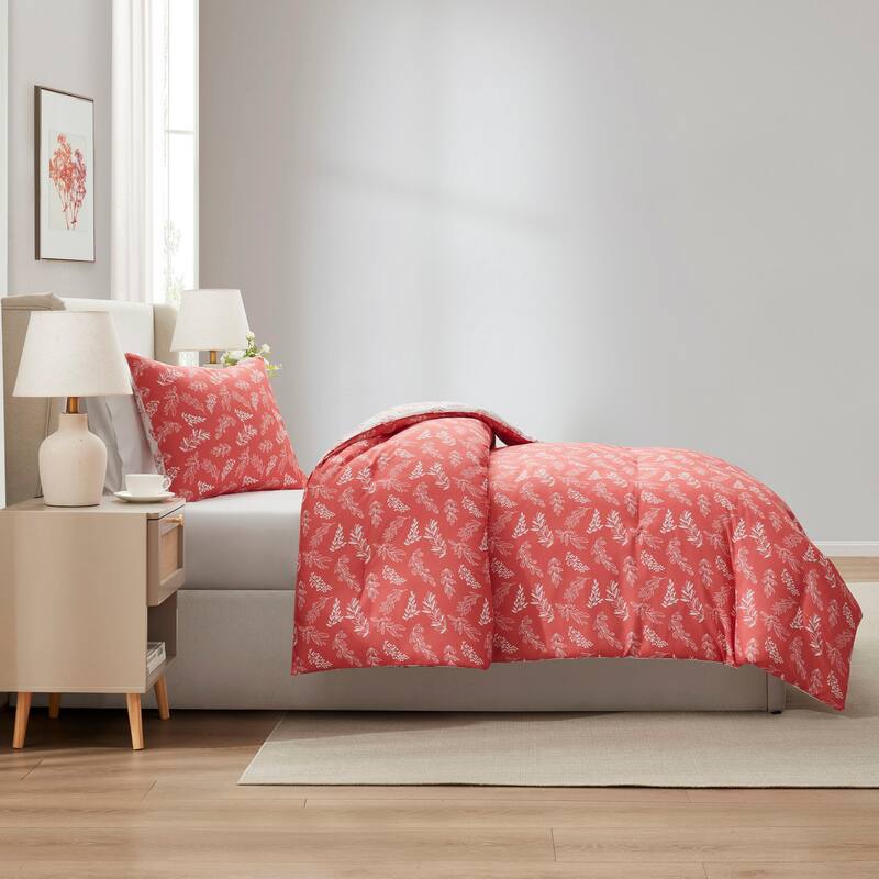 Empyrean 3PC Reversible Botanical Printed Comforter Bedding Set