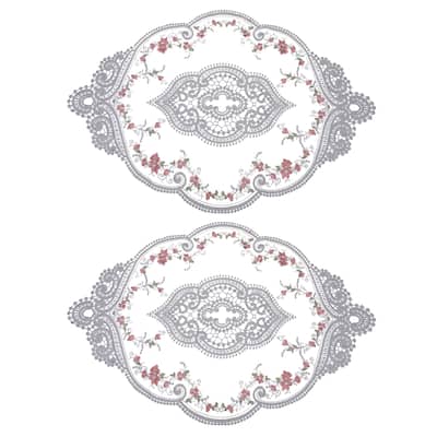 4Pack 12x17in Retro Lace Placemat Oval French Crochet Doilies
