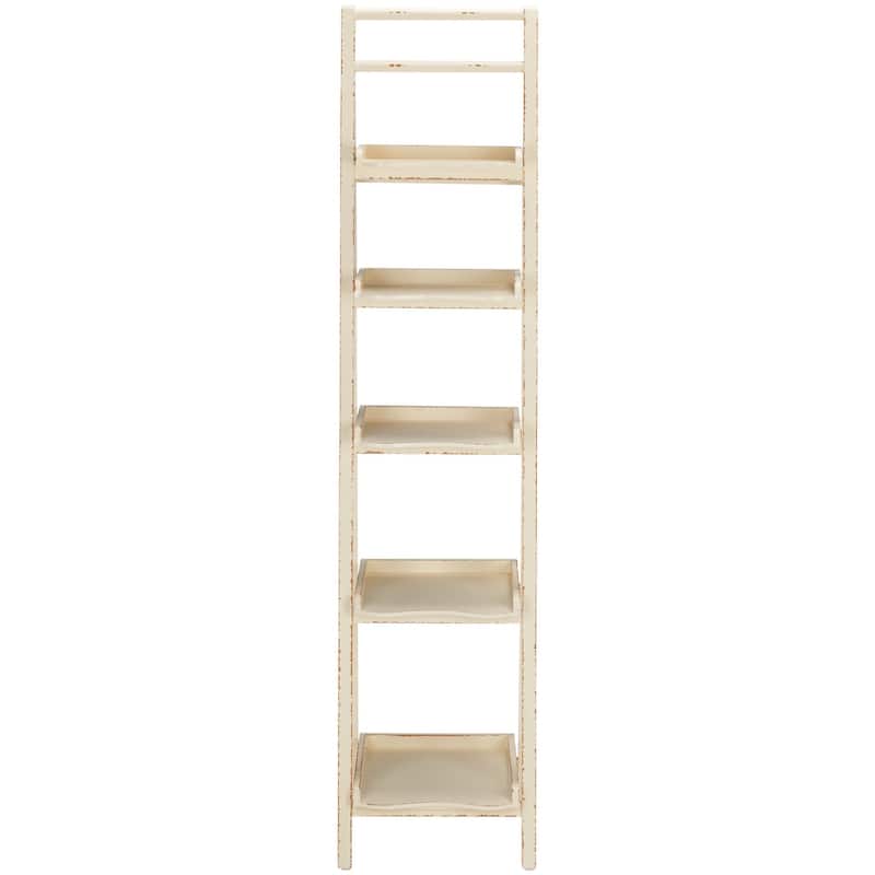 SAFAVIEH Ricca Distressed Ivory Leaning Etagere - 16.5" x 15" x 71.3" - 17Wx15Dx71H - Vintage Cream