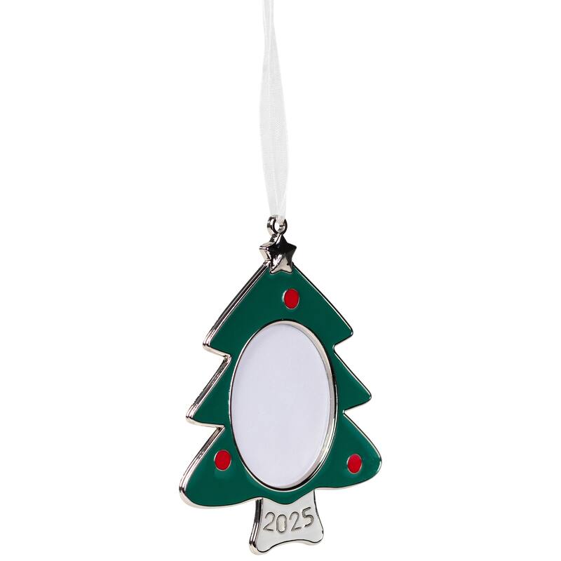 2025 Christmas Tree with Star Photo Frame Ornament - 4"