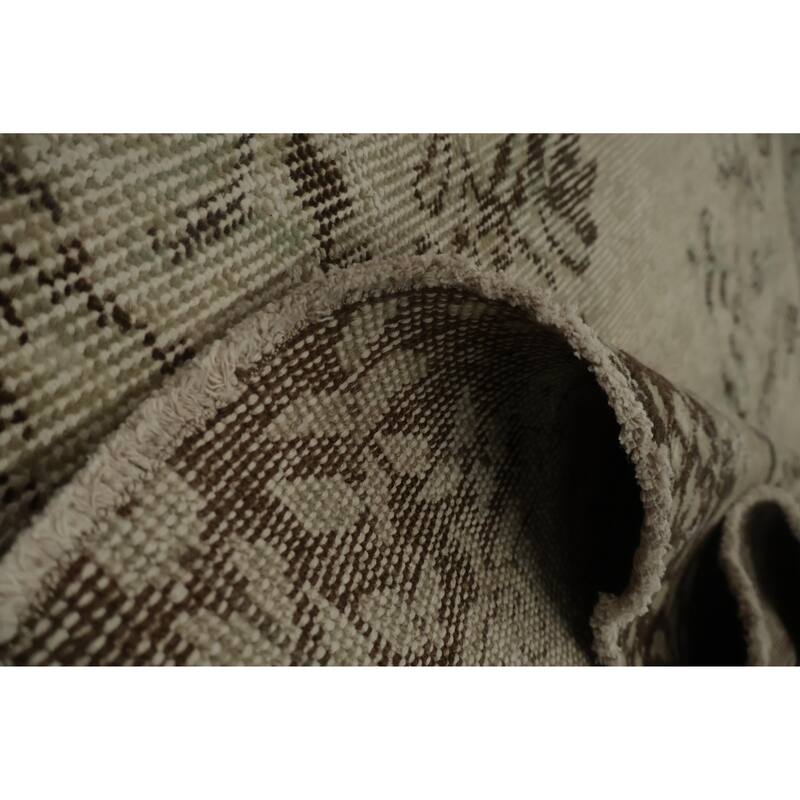 Hand Knotted Oriental 100% Wool Carpet Transitional Floral Beige & Ivories Anatolian Area Rug - 9' 2'' X 5' 9''