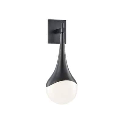 Mitzi by Hudson Valley Ariana 1-light Old Bronze Wall Sconce, Opal Glossy Glass