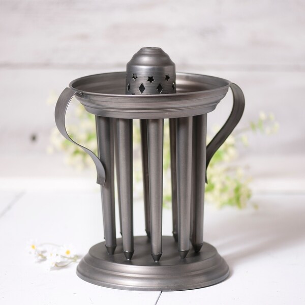 Irvin's Country Tinware Round Tabletop Candlemold Antique Tin - 11.75 X 10.25 X 8 inches