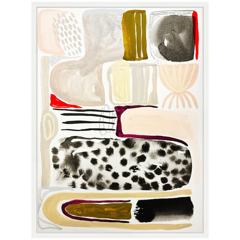 Kate and Laurel Sylvie Abstract 03 Framed Canvas by Emma Daisy