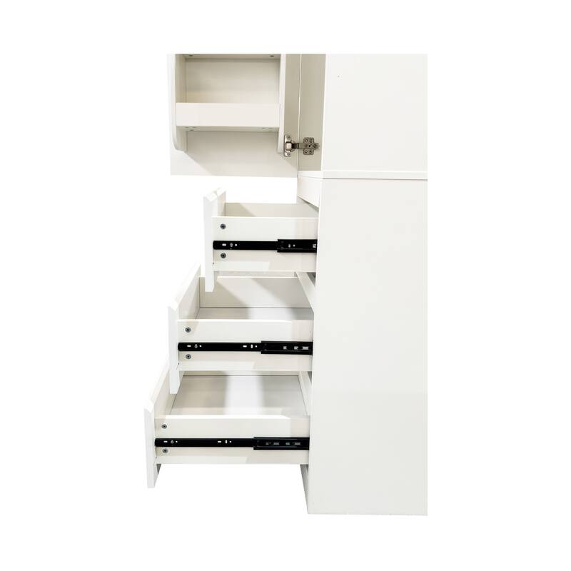 Kitchen Pantry Storage Cabinet,Food Pantry Cabinet With Doors,Shelves And Drawers