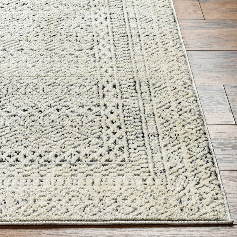 Livabliss Casual La Boheme Diamond Area Rug - 2'7" x 10' - Cream/Black