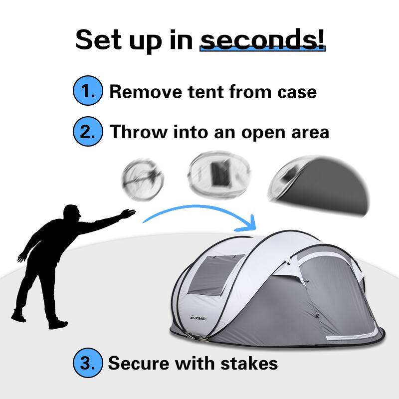 4-6 Persons White + Brown Pop-Up Boat Tent