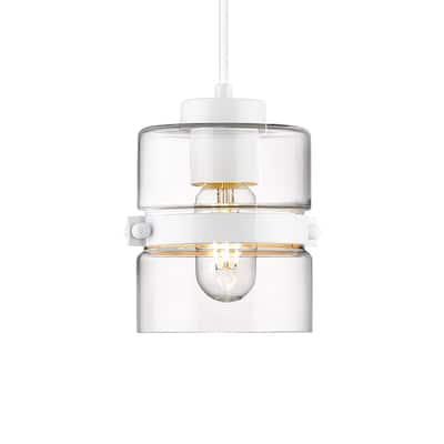 Modern Industrial Mini Pendant Light for Kitchen Island with Clear Glass Shade - 1-Light
