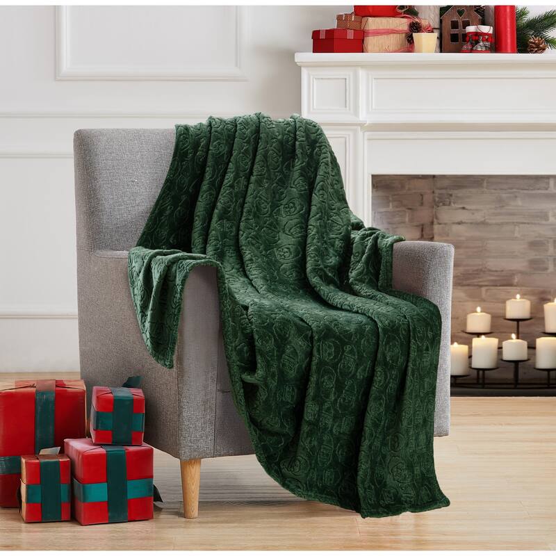 Santa Hat Emb Throw 50x70 Green - Green