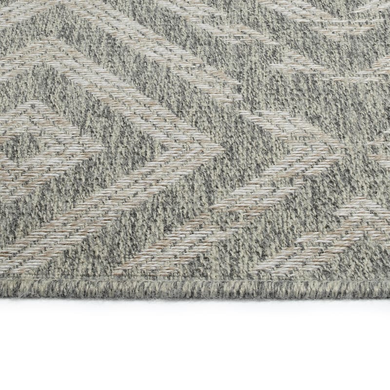 Modern Transitional Geometric Southwestern Textured High-Low Cut & Loop Runner - 2x 6