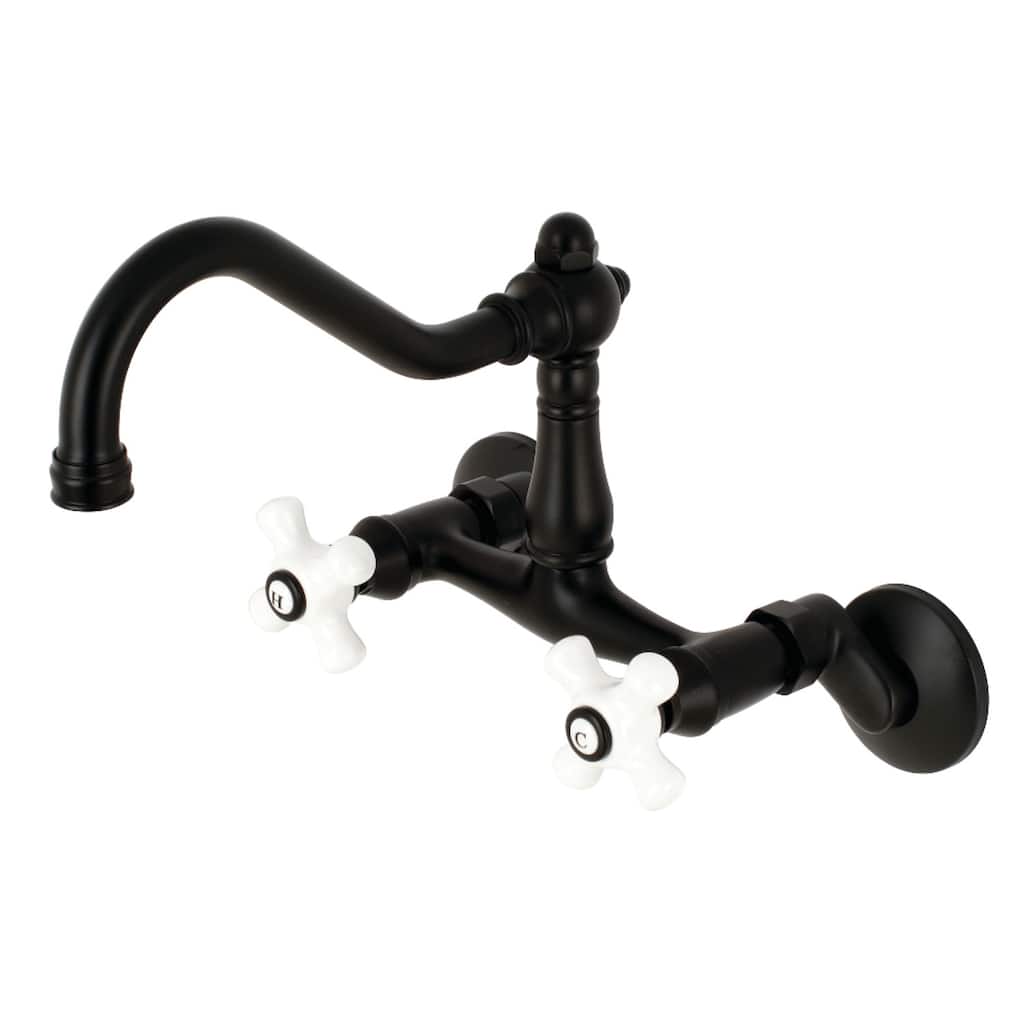 Kingston Brass Vintage 6 in. Adjustable Center Wall Mount Kitchen Faucet